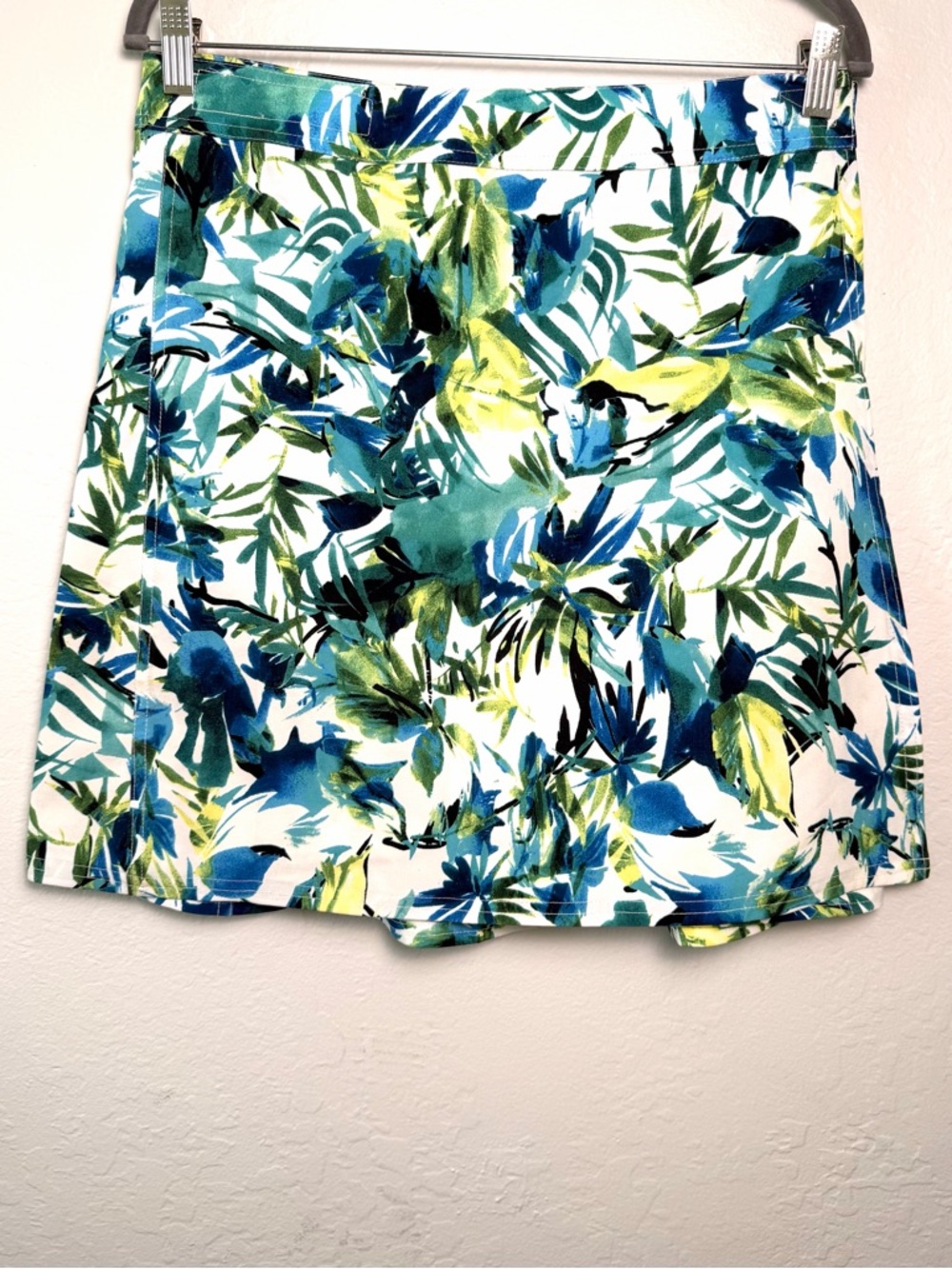 RipSkirt Hawaii Tropical Floral Leaf Wrap Skirt -Blue Green Length 2 Size M - Picture 2 of 10